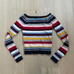 PacSun Kendall & Kylie Long Sleeve Off Shoulder Striped